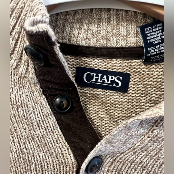Chaps men’s brown knit sweater - L - Picture 4 of 6
